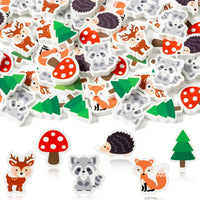 Yopyame 60 pack fall mini erasers shaped like maple leaves, pumpkins, acorns and bears - view 4