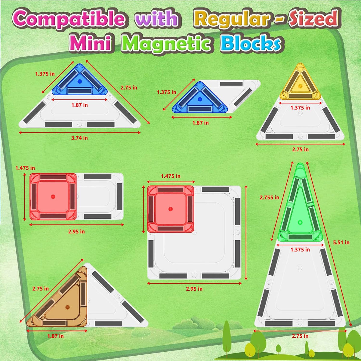 Magnetic Tiles Mini Travel Toddler Set - Color-20 - image 3