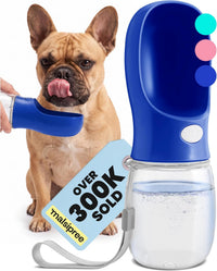 MalsiPree Dog Water Bottle Dispenser, Leak-Proof - Navy Blue / 12oz - Standard