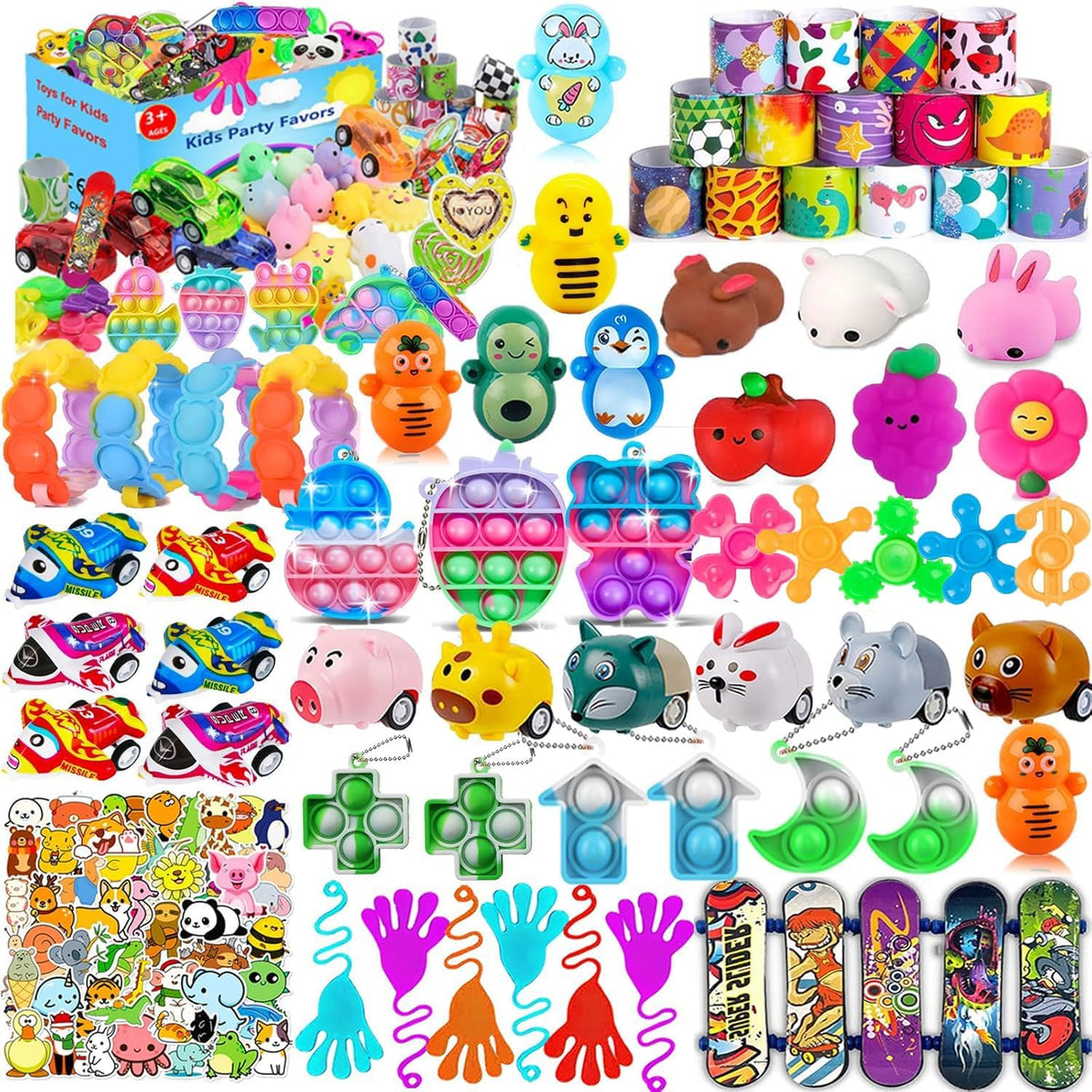 Mivanlin 117 Pcs Party Favors for Kids 4-8-12, Pop Fidget Toys