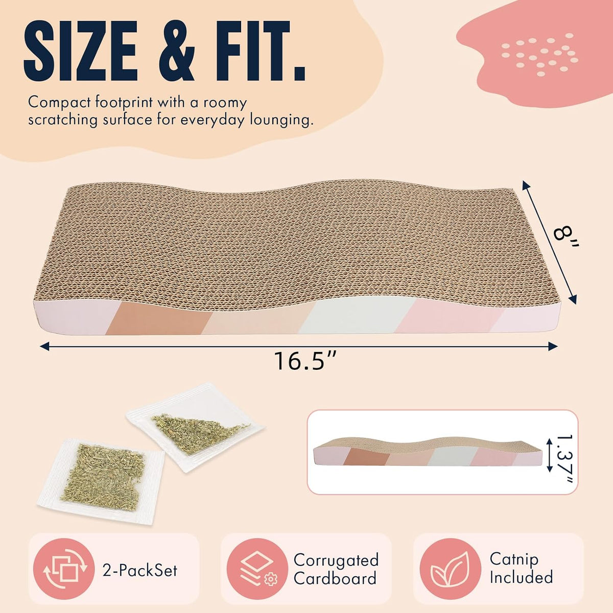 SIDAZON Cat Scratching Board cat Scratcher Cat Scratch Pad Cardboard - 5-Pack - image 2