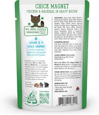 Weruva Cats in The Kitchen, Chick Magnet with Chicken & Mackerel in Gravy Cat Food, 3oz Pouch (Pack of 12)