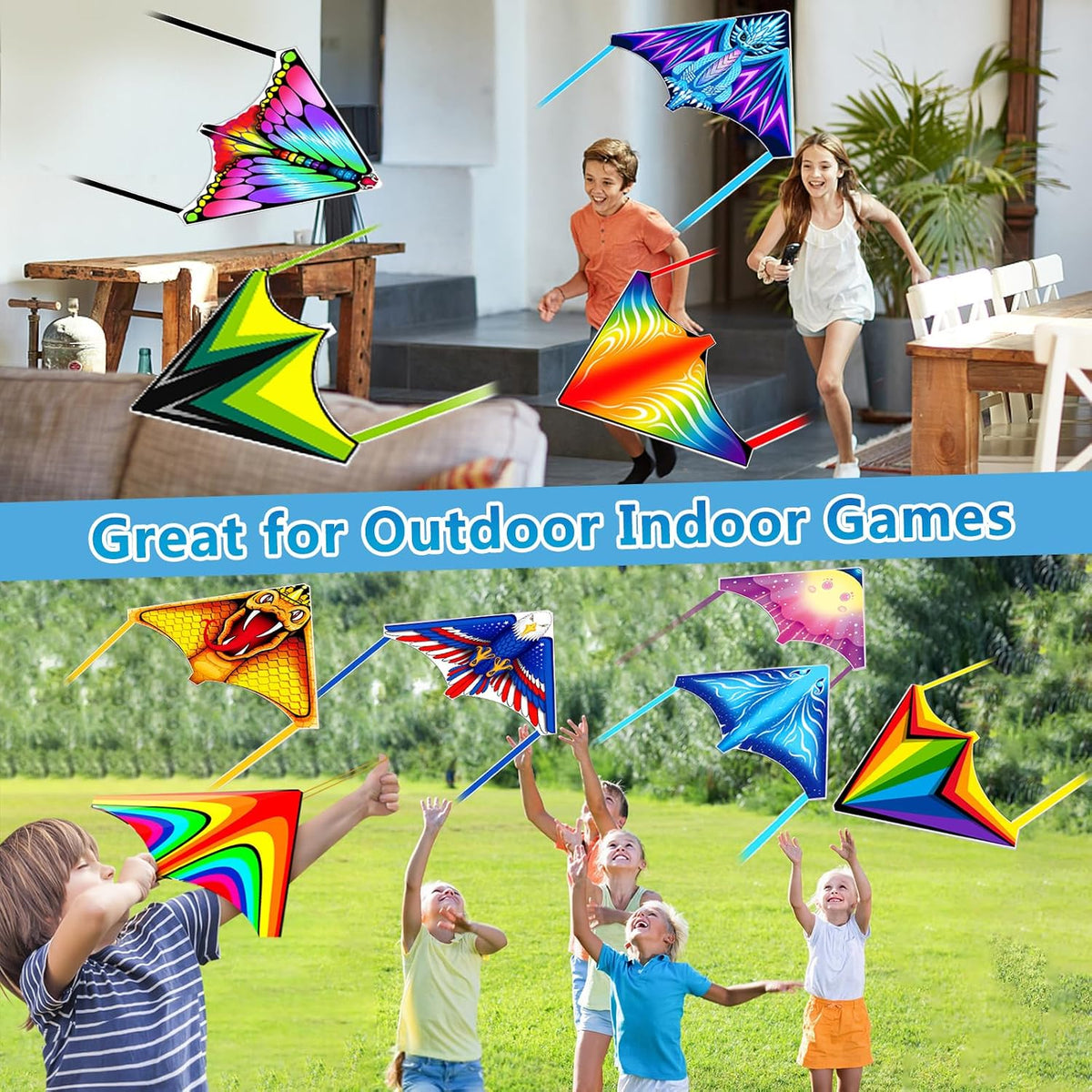 Tcvents mini finger launcher kites for kids with rubber band launchers in bright prints - view 16