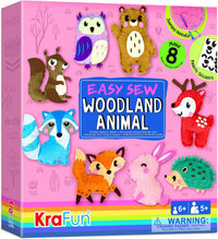 KRAFUN Fairy Tales Sewing Kit for Kids Ages 5-10, 8 Projects - Woodland Animal