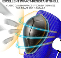 Adjustable Kids Helmet with Knee Pad, Elbow Pads & Wrist Guards - blue / Small( 3- 8 years ) - image 4