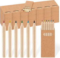 Faccito mini colored pencils bulk pack, small paper boxes of 6 short wooden pencils - view 5