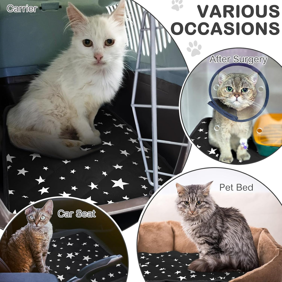 4 Pack Self Warming Cat Bed - Black / 18'' X 24'' / Rectangle - image 3