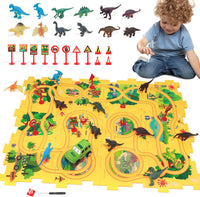 Plastic Floor Puzzles for Kids Ages 3-5 - Dino Figures