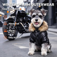 LESYPET Dog Leather Jacket for Small Dogs - X-Large / Black - image 2