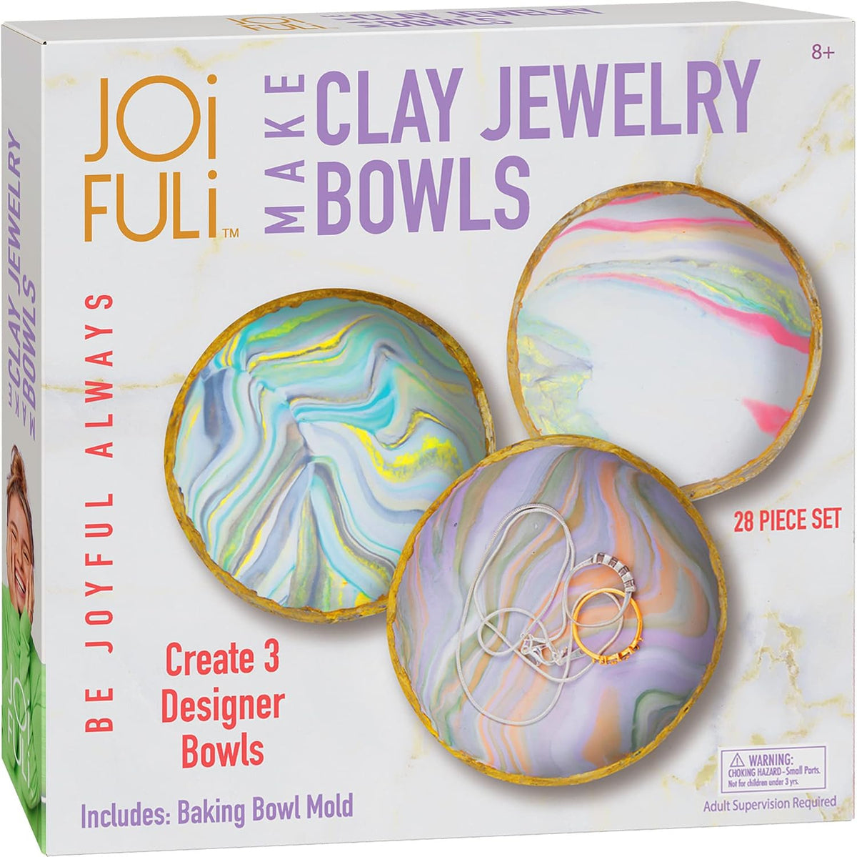 JOiFULi Make Your Own Clay Jewelry Bowls Arts and Crafts Kit - 1-Pack