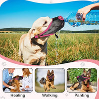 Dog Muzzle, Soft Air Mesh Muzzle for Small Medium Large Dogs Anti Biting Barking Chewing Scavenging, Breathable Adjustable Loop Pets Muzzle with Front Opening Design Allows Panting Drinking (Pink,XL)