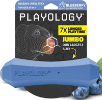Playology Squeaky Chew Stick Scented Dog Toy - Jumbo / Blueberry