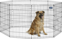 MidWest 30-Inch Exercise Pen, Single Door, 16 Sq Ft Play Area – Essentials for Dogs - Black No Door / 36" H