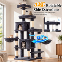 Hey-brother Cat Tree Tower with Stable Extended Base - Smoky Gray - image 3