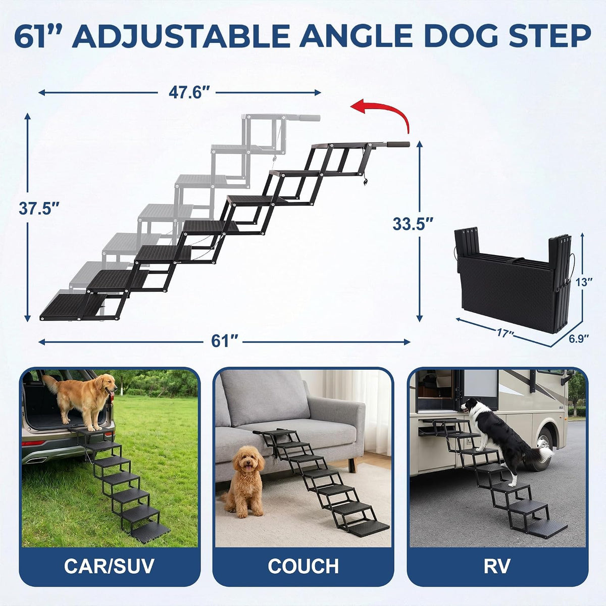 Dog Steps for Car, Truck, SUV - 7 Steps - image 2