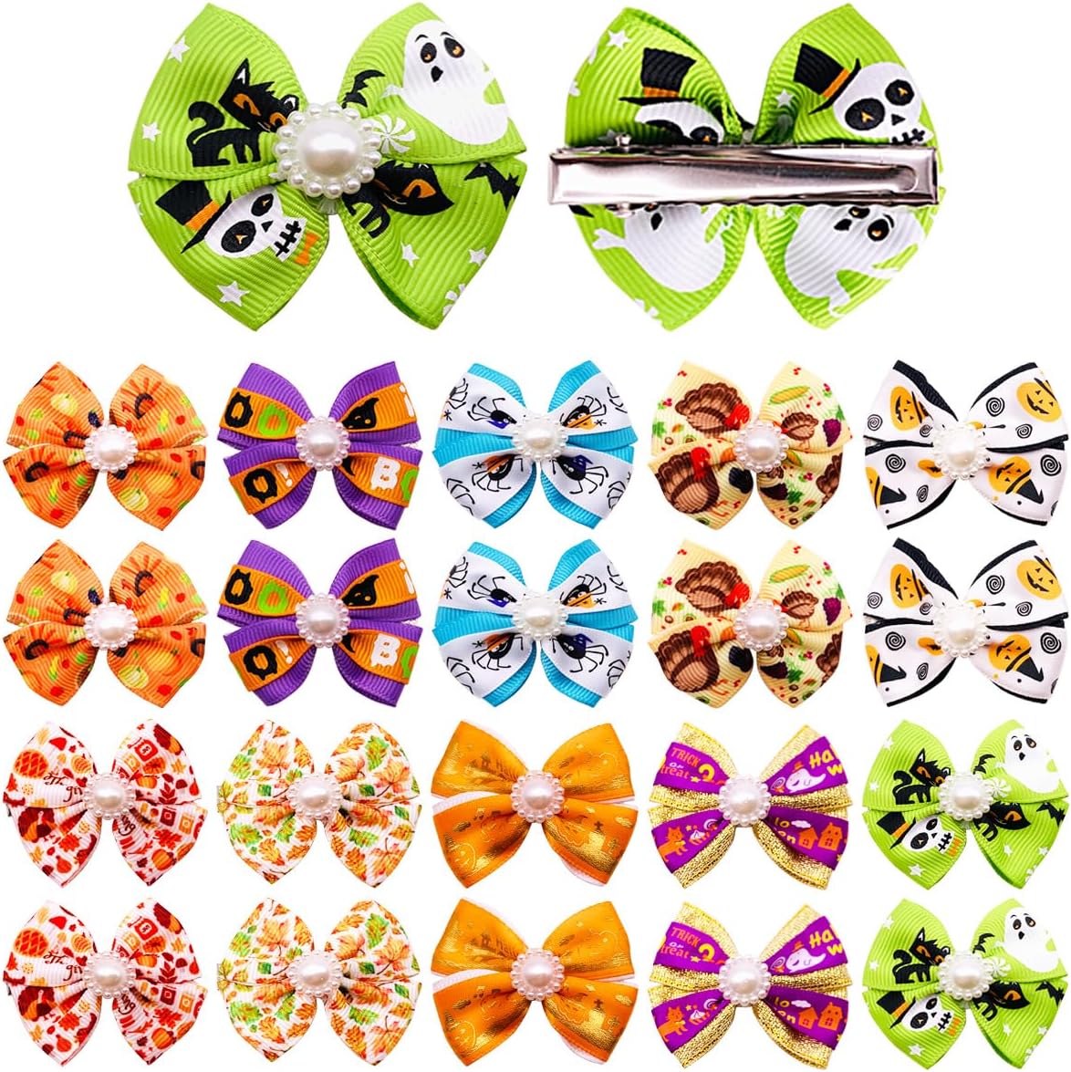 PET SHOW 20 pack Halloween dog hair bows on alligator clips - view 4