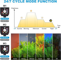 24/7 Mode LED Aquarium Light for Plants-Sunrise-Daylight-Moonlight Mode, Fish Tank Light with Auto On/Off, 7 Colors, Adjustable Timer/Brightness for 36 Inch to 42 in Freshwater Tank, 36W