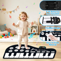 Floor Piano Mat, Musical Toys for 1-3 Year Old Boys & Girls Dance Play Mat – Fun for Kids & Family - 47.24*23.62 inches - image 4