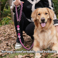 5FT Braided Cotton Rope Leash for Small, Medium and Large Dogs - Pink Velvet - image 3