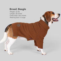 Dog Sweater Long Sleeve Warm Knit Sweaters for Small Dogs Cats Boy – Essentials for Dogs - Brown / XX-Large - image 2