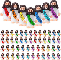 Bememo 50pcs Mini Jesus Loves You Religious Figures - Rainbow Colors