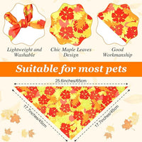 Abbylike 50 Pcs Fall Dog Bandana Bulk Maple Leaves Bandana for Dogs Triangle Kerchief Bibs Scarf for Small Medium Large Pet Autumn Thanksgiving Costume Accessories, 25 Styles (25.6 x 17.7 x 17.7 Inch)