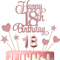 18th Birthday Cake Decorations - Rose Gold