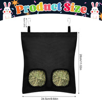 UPINS 2 Pack Guinea Pig Hay Feeder Bag - 28 x 25 cm / Black Dark Blue - image 2