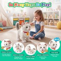 Ylpaprm interactive walking cat toy with leash and accessories, plush ragdoll kitten - view 3