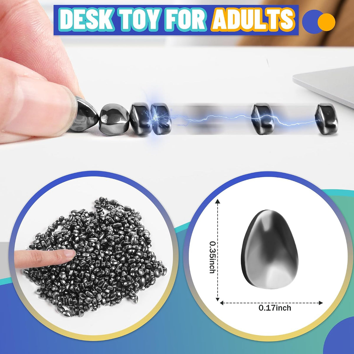 Fidget Toys for Adults, Stocking Stuffers For Teen Boys Metal Squishy Squeeze Toys Cool Gadgets - Black / 300 - image 4