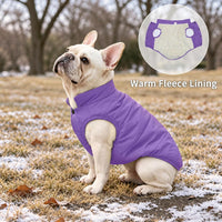 Fleece Lined Dog Jacket for Small Dogs, Winter Dog Coat - Purple / Medium - image 3