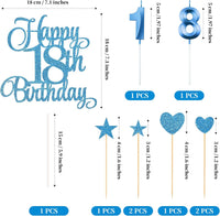 18th Birthday Cake Decorations - Blue - image 2