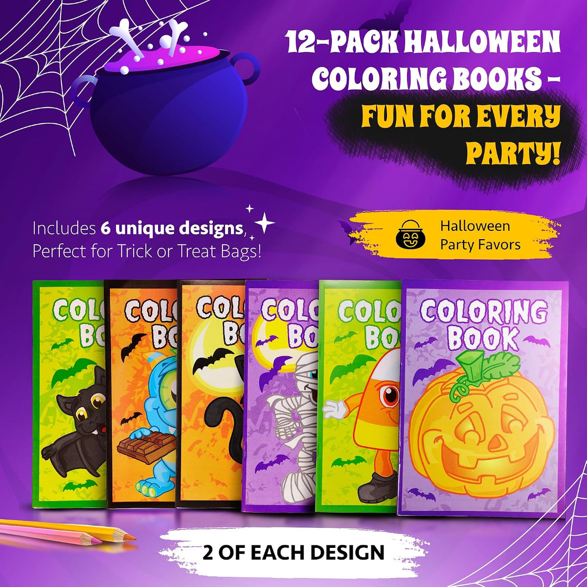 Srenta mini Halloween coloring books, 12 pack of 5x7 inch books with ghosts and pumpkins - view 2