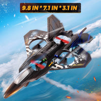 BEZGAR remote control airplane with LED lights in blue - view 10