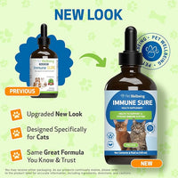 Pet Wellbeing Immune Sure for Cats - Supports Normal Immune Defenses, Gut Flora Balance, Andrographis, Echinacea, Vitamin C, Zinc - Veterinarian-Formulated Herbal Supplement 4 oz (118 ml)