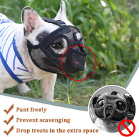 Mesh Short Snout Dog Muzzle with Anti-Eating Design for Frenchie – Essentials for Dogs - Black / XS [Head Cir: 13"-14.5"] - image 2