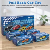 YHXKJ 4 pack metal diecast pull back cars at 1:36 scale with opening doors - view 4