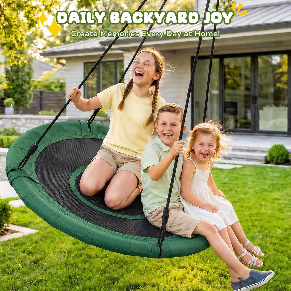 Trekassy 40" Saucer Tree Swing - Dark Green - image 3