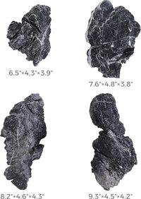 6-8 Inches Natural Seiryu Stone 4 PCS Aquarium Rocks for Aquascaping, Aquarium Landscaping, Terrariums, Fish Tank Decoration, Vivariums, Paludarium, Reptile and Amphibian Enclosures