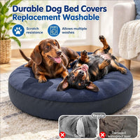 Dog Bed Covers Replacement Washable for Round & Donut Dog Bed 100% - Blue-45" x 45" x 11" - image 4