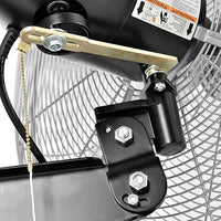 Global Industrial Deluxe Wall Mount Fan, 30" Diameter, Fixed and Oscillating Head, 3 Speed, 10,000 CFM at 1100 RPM, 1/2 HP, Tilting Head, For Indoor Use Only