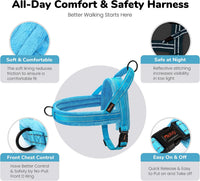 No Pull Dog Harness for Small Dogs, Soft Flannel Padded, XS - XXS:chest 14-16" / Blue - image 3