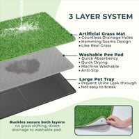 BurgeonNest Dog Grass Pad with Tray 34.2"x24" - L-34.2''x24'' - image 3