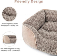 Rectangle Washable Orthopedic Dog Bed for Small - M(25"x 21"x 8") / Beige - image 3