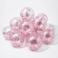 Civaner 10 Pcs Inflatable Glitter Beach Balls 16 Inch - Pink / Glitter