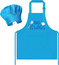 R HORSE Kid Apron and Chef Hat Set - Blue Big Brother