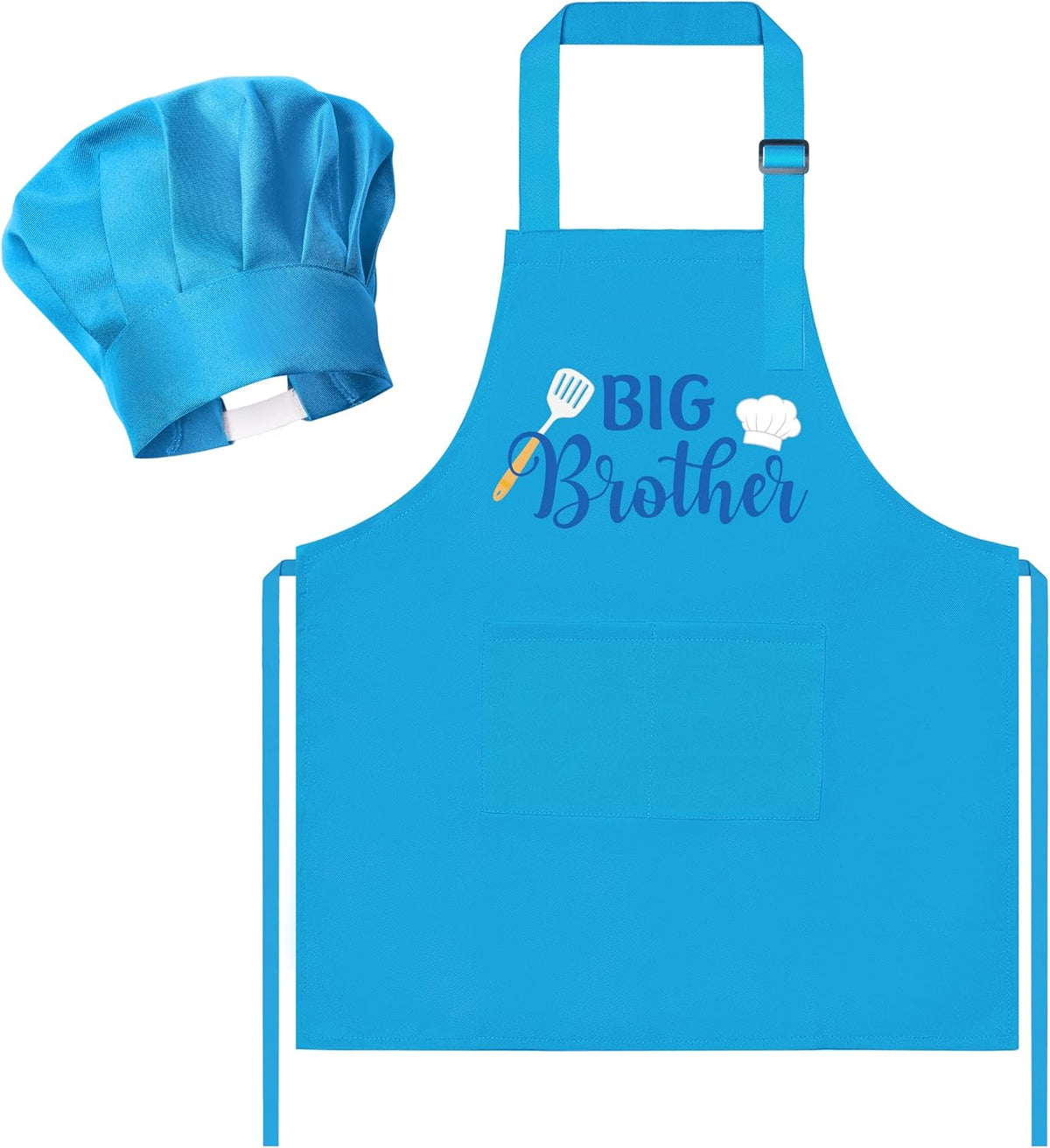 R HORSE Kid Apron and Chef Hat Set - Blue Big Brother