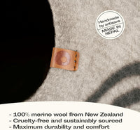 Cat Cave, New Zealand Wool Bed for Indoor Cats - Light Gray / Large - image 3