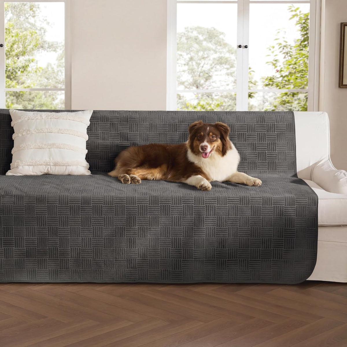 Bedsure Waterproof Couch Cover for Sofa and Dogs Quick Drying - 52x82 inch / Charcoal