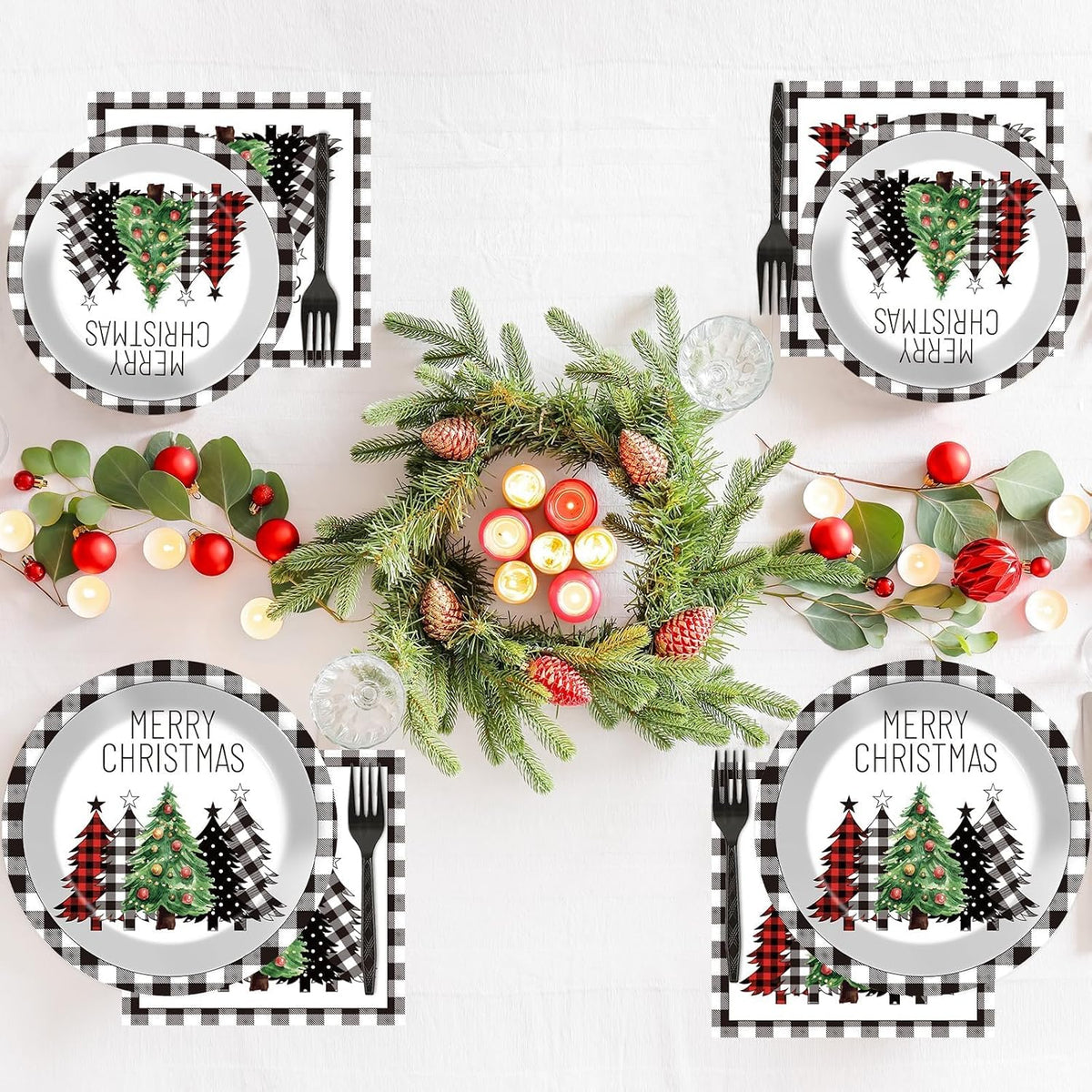 CHUNNIN 200 PCS Gone Fishing Party Plates Napkins Fishing Tableware - Christmas - image 4